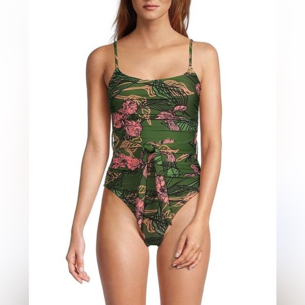 Anthropologie x Hutch Zenna Floral Ruched One Piece Swimsuit Size 2X NWT